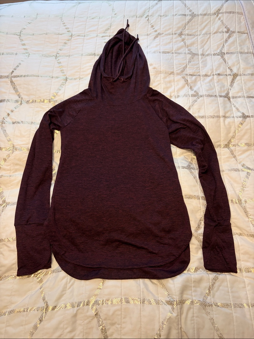 Athleta Plum Cowl-Neck Lightweight Hoodie